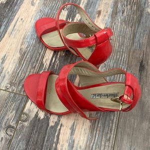 Coral summery dress pumps